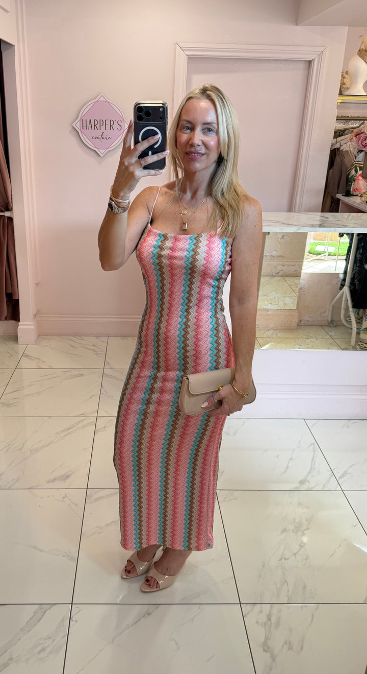 Sophie Zig Zag Cami Midi Dress