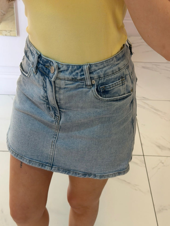 Dania High Waist Denim Skort