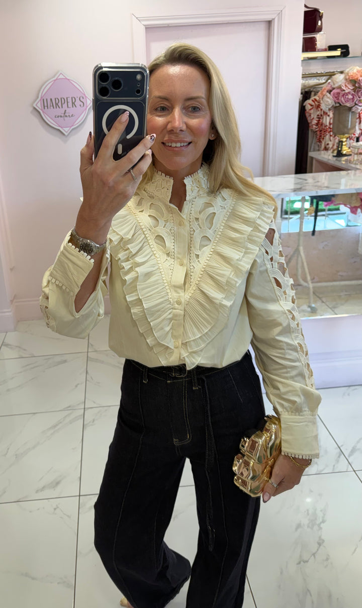 Willow Frill Cut Out Detail Shirt/Blouse