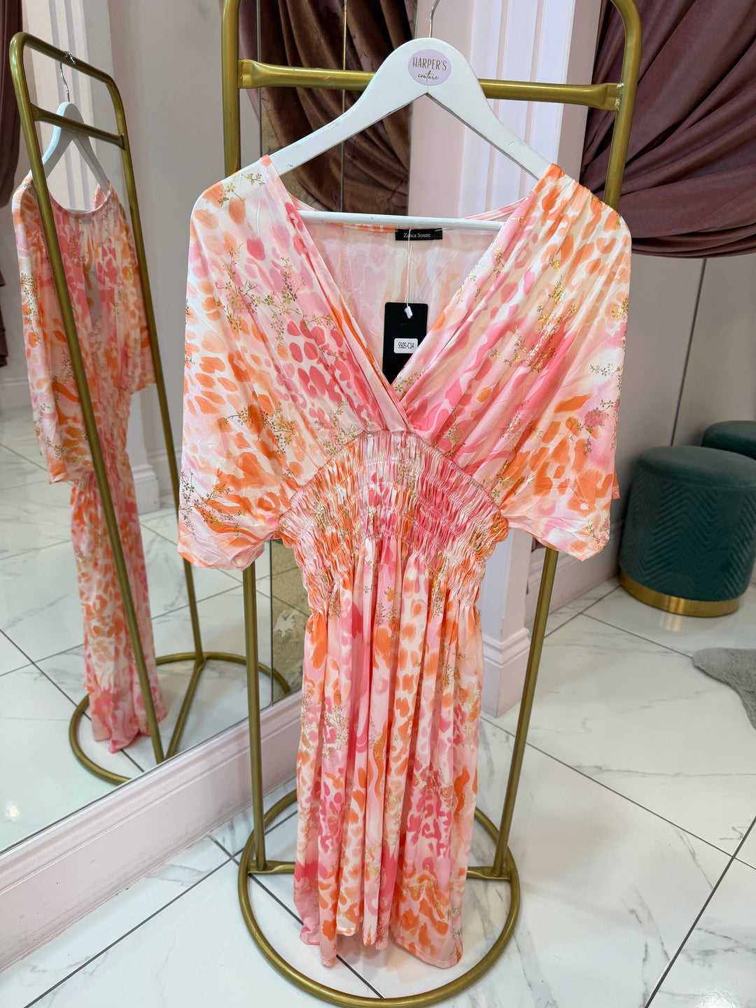Celesta Animal Print Slinky Dress