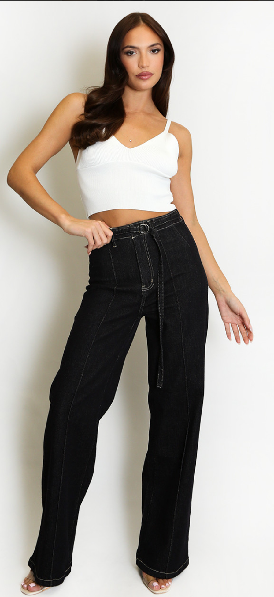 Charlie Indigo Seam Front Jeans with detachable belt