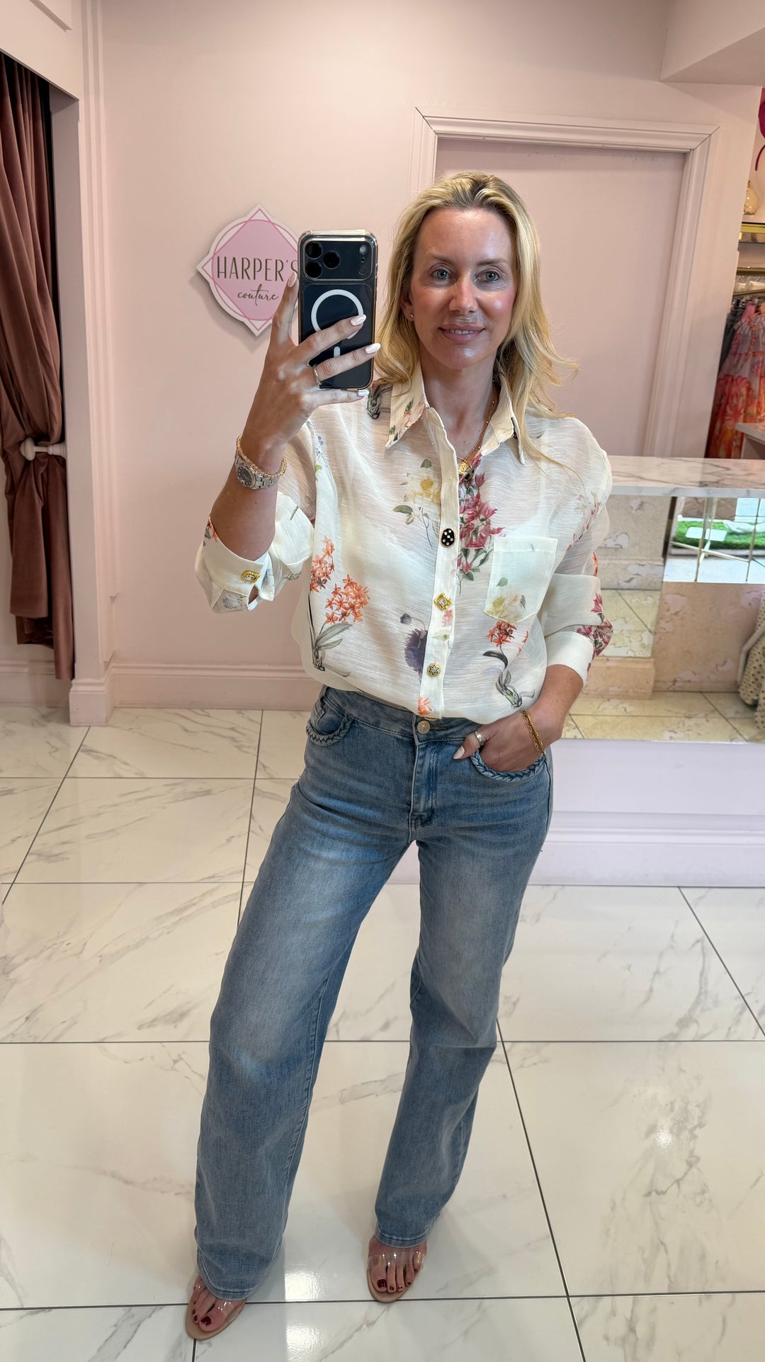Flora Floral Detail Shirt/Blouse