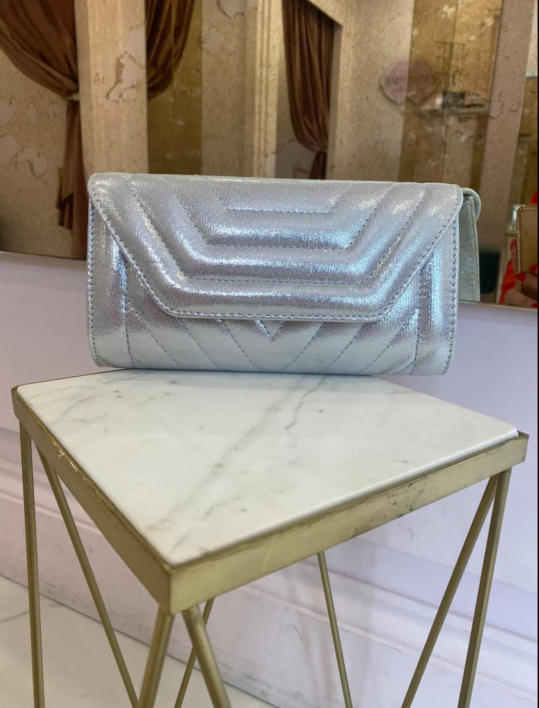 Rose Padded Clutch/Shoulder Bag