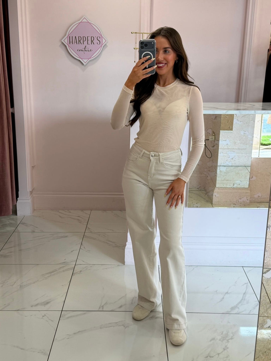 Mika Mesh Long Sleeve Top