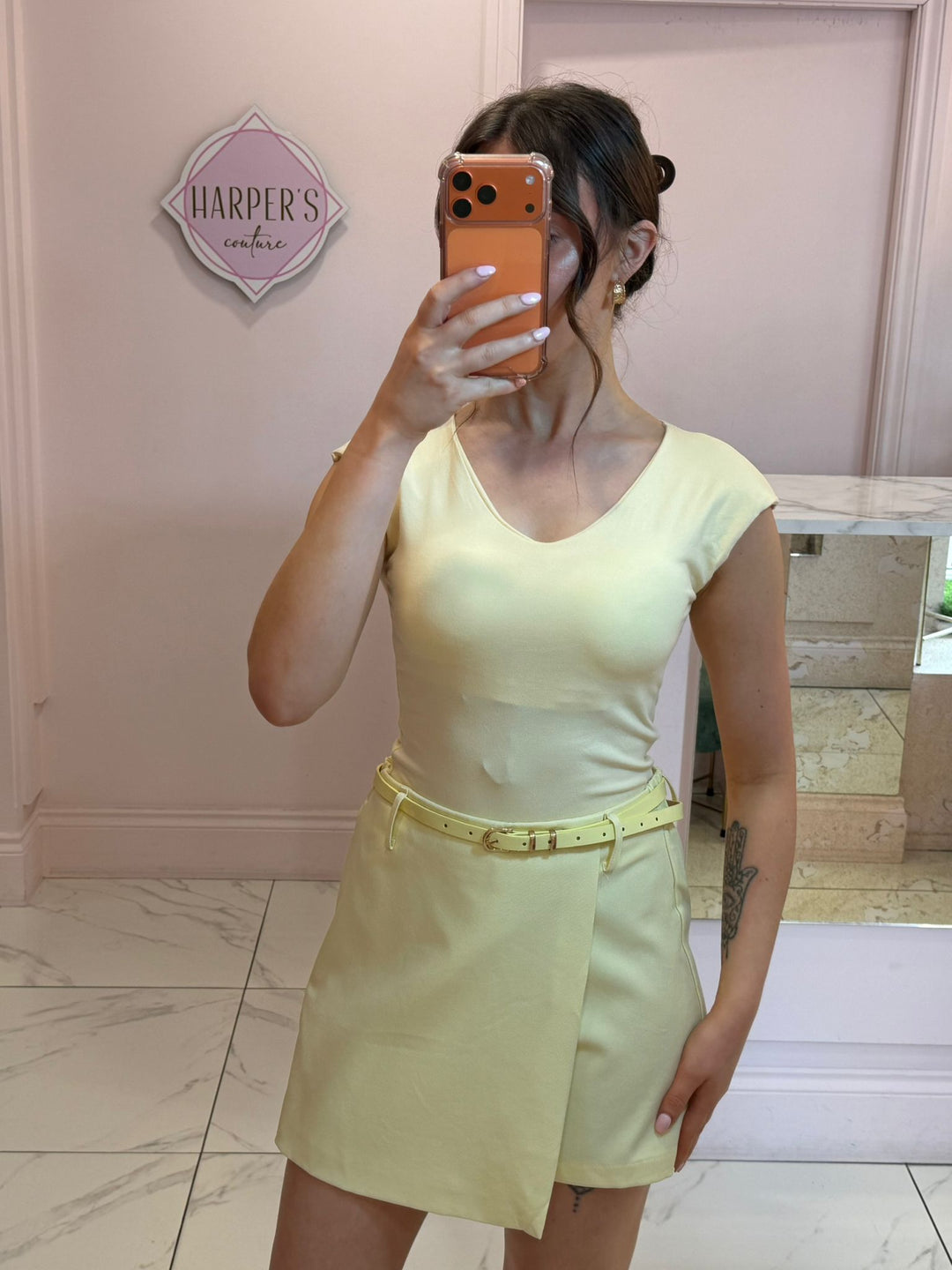 Kyla Tailored Belted Skort