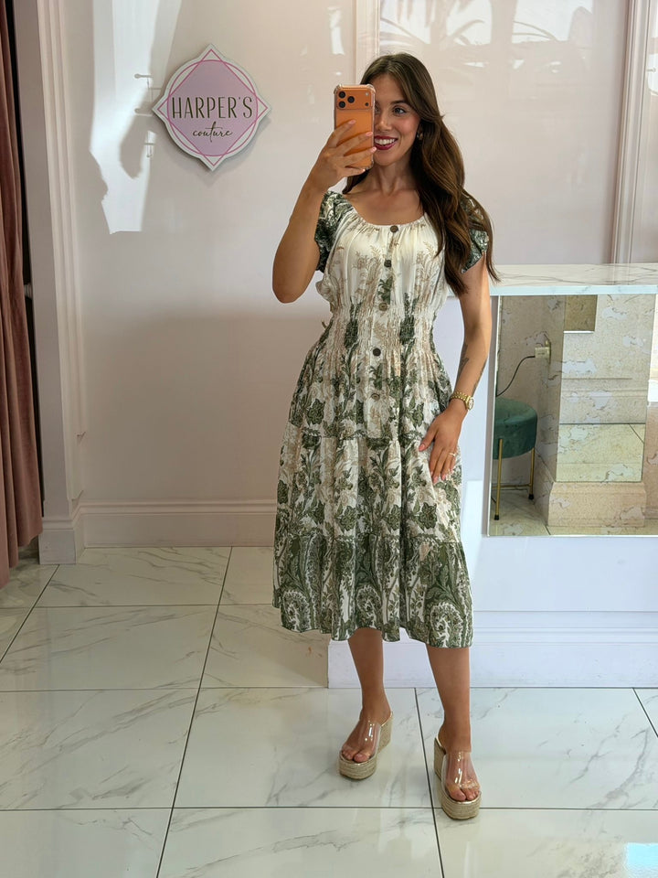 Trina Bohemian Button Dress