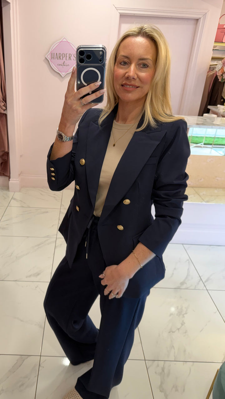 Alena Gold Button Inspired Blazer