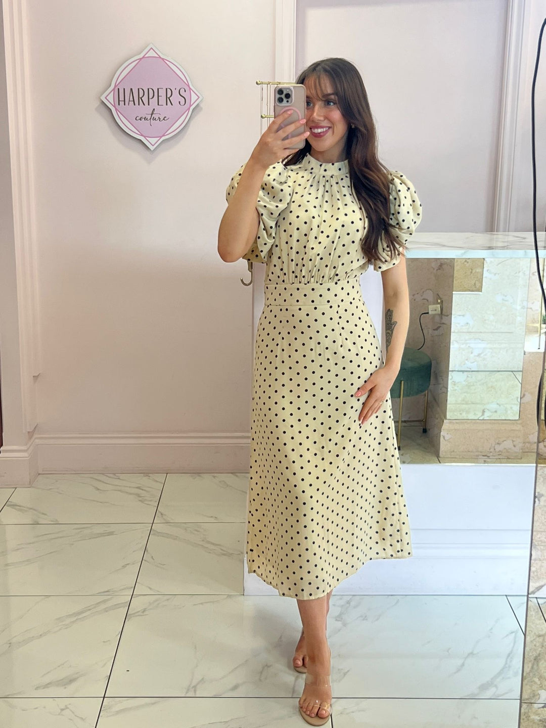 Daphne Polka Dot Midi Dress
