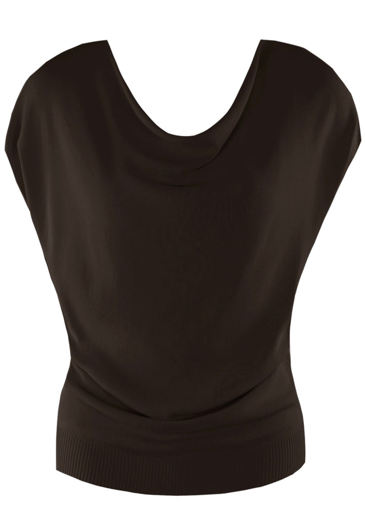 Delta Drape Neck Fine Knit Top