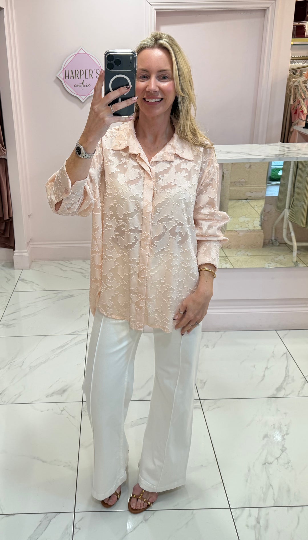 Melody Blush Detail Shirt Blouse