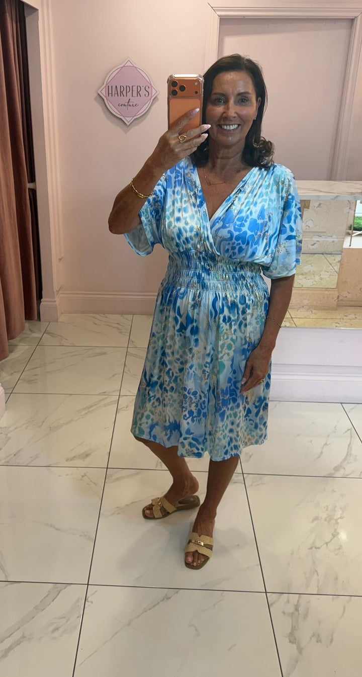 Celesta Animal Print Slinky Dress