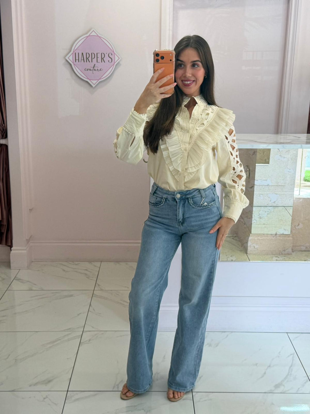 Willow Frill Cut Out Detail Shirt/Blouse