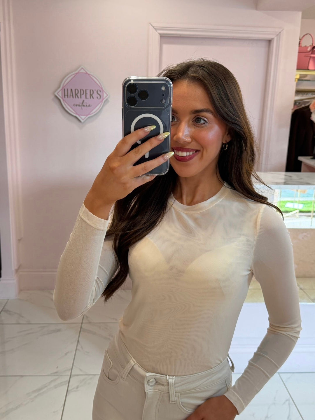 Mika Mesh Long Sleeve Top