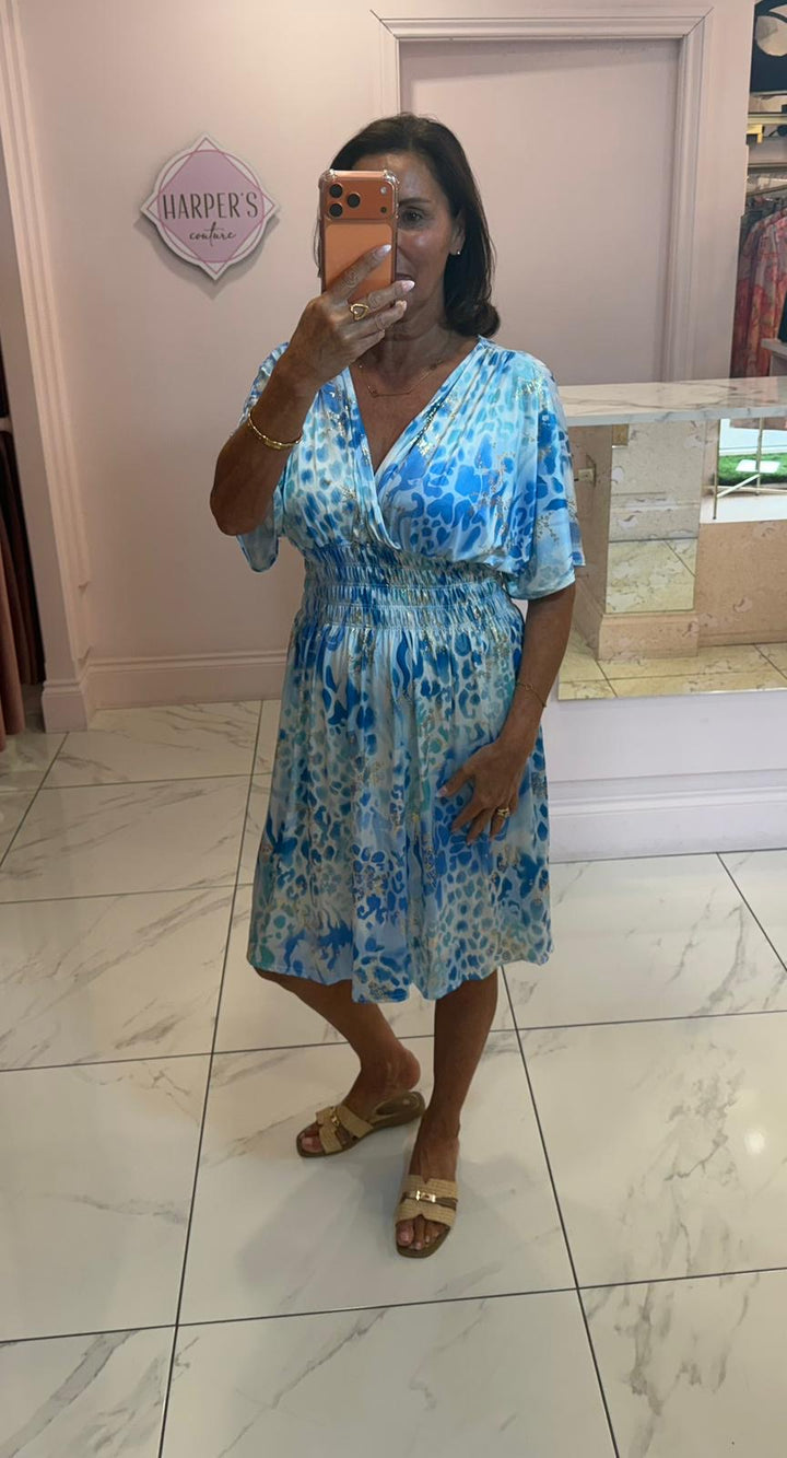 Celesta Animal Print Slinky Dress