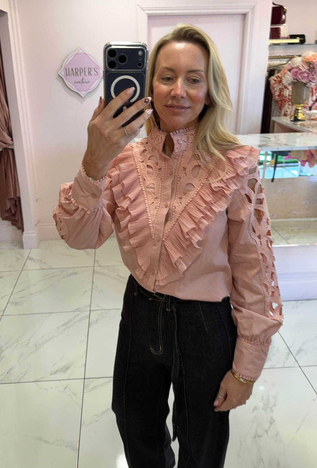 Willow Frill Cut Out Detail Shirt/Blouse