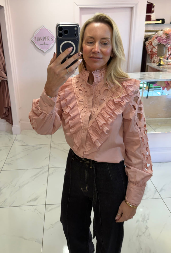 Willow Frill Cut Out Detail Shirt/Blouse