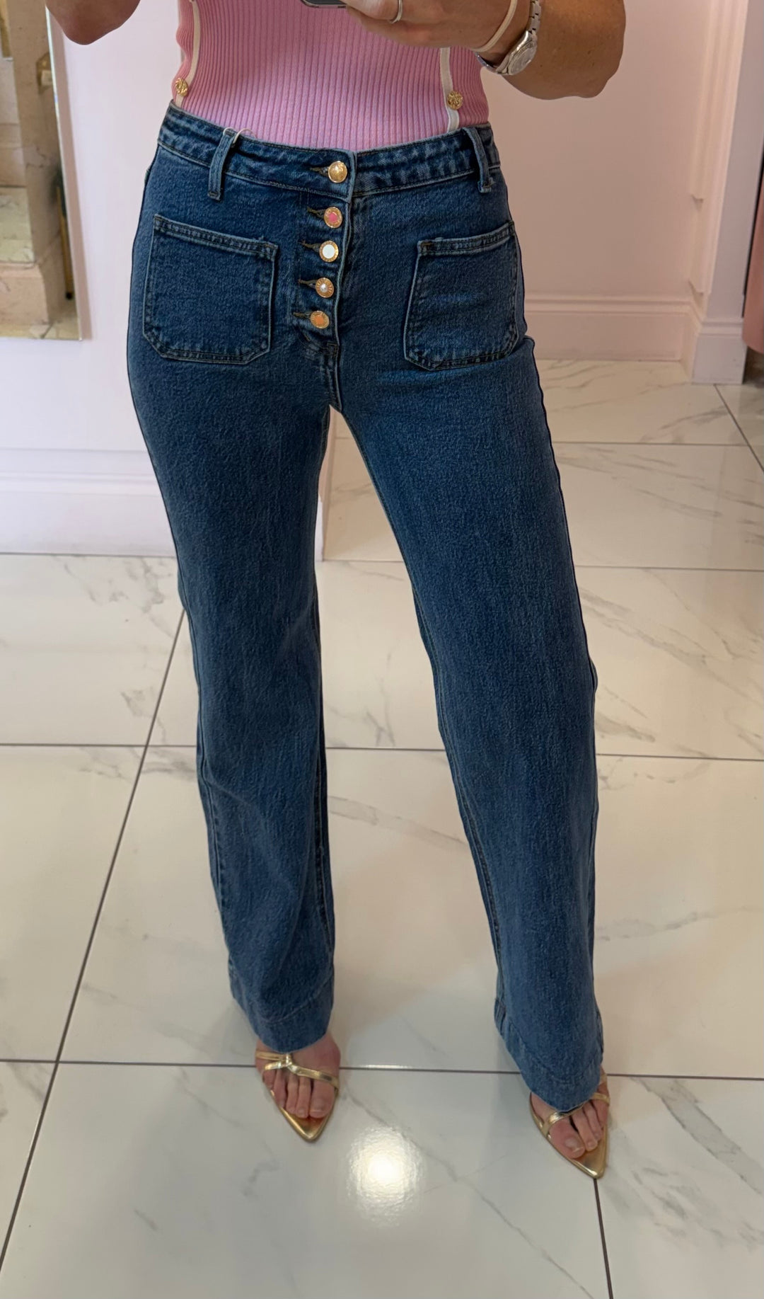 Edith Front Pocket kick Flare Jeans