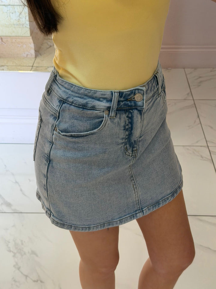 Dania High Waist Denim Skort