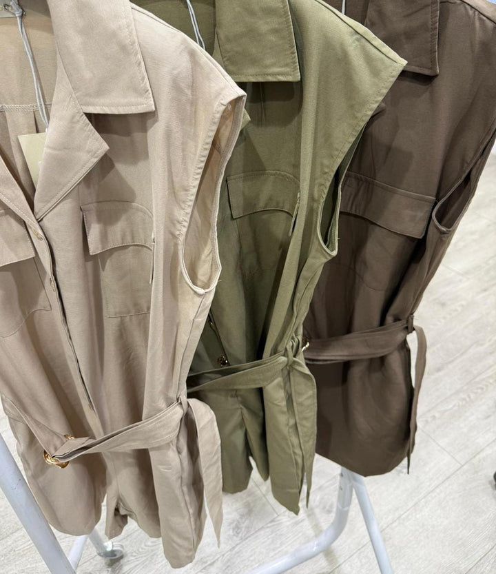 Codie Military Style Belted Playsuit