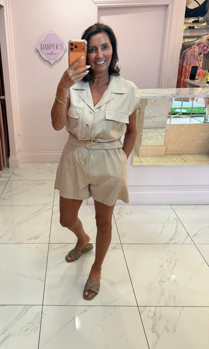 Codie Military Style Belted Playsuit