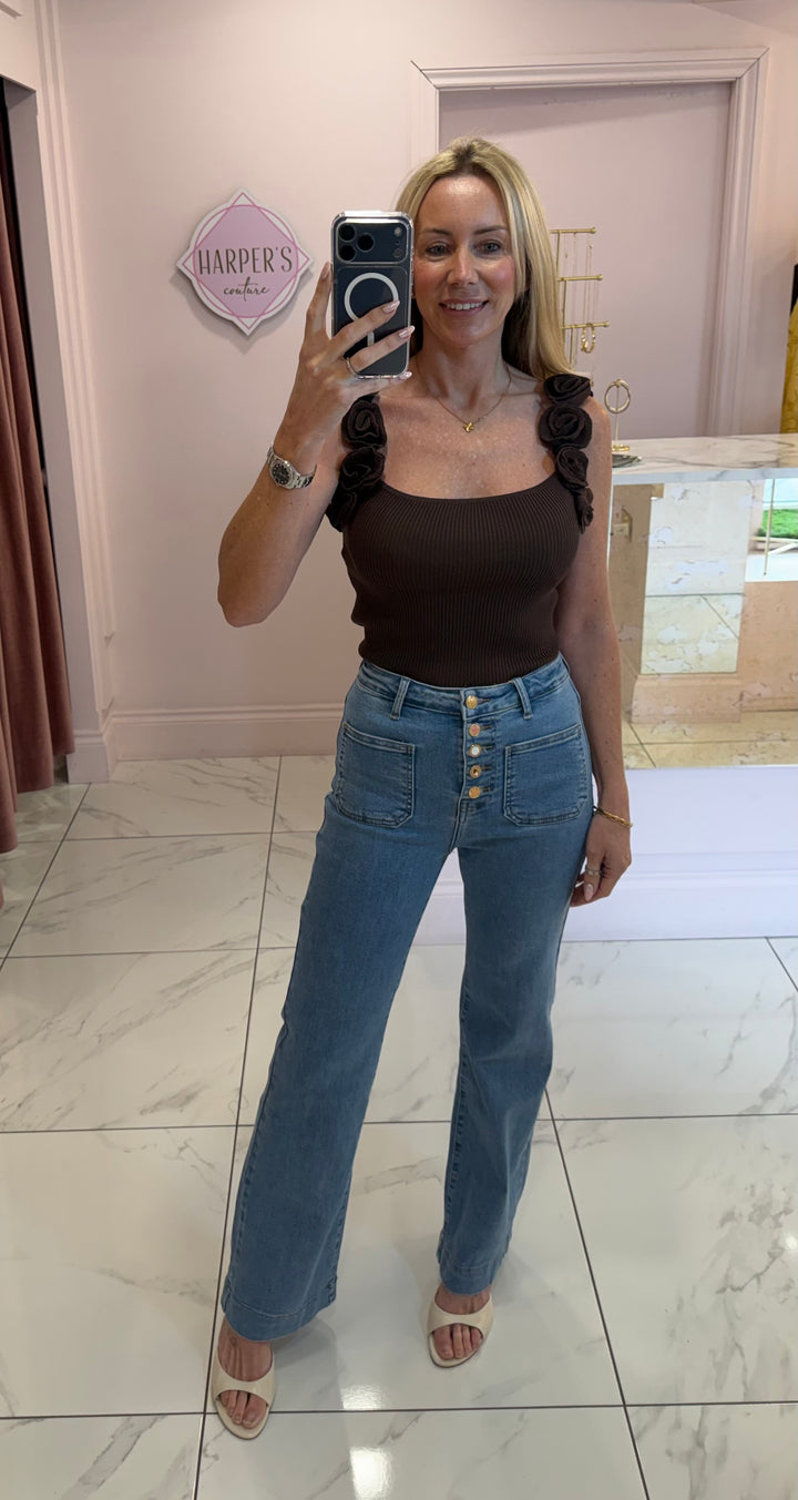 Audrey Rose Strap Fine Knit Top