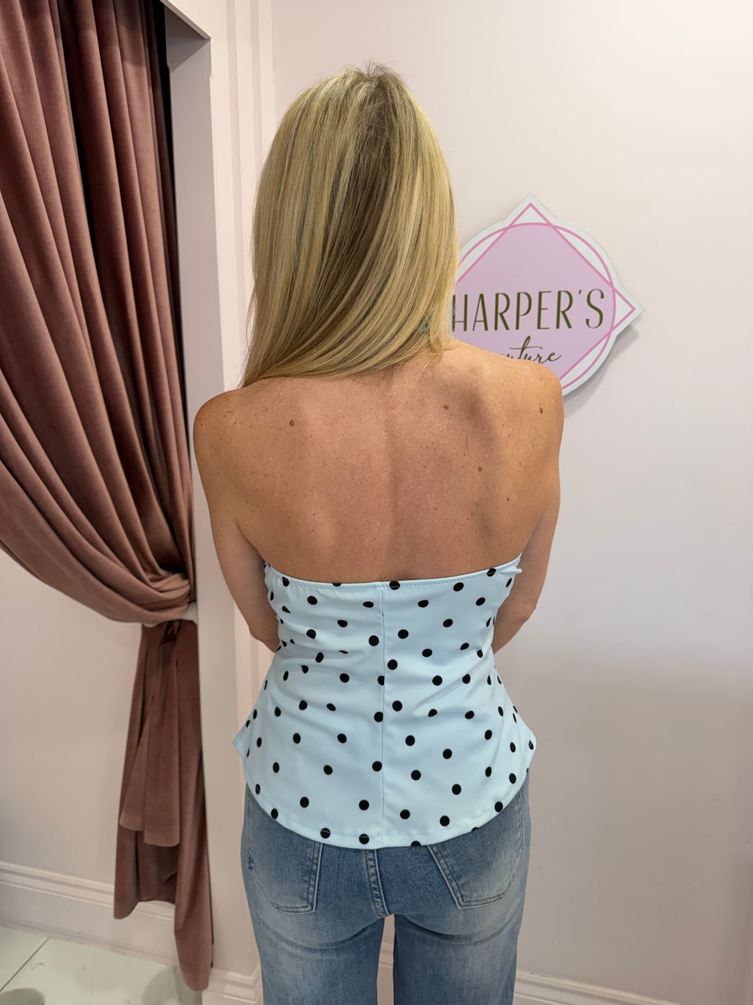 Ester Polka Dot Halterneck Top