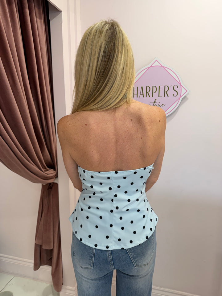 Ester Polka Dot Halterneck Top