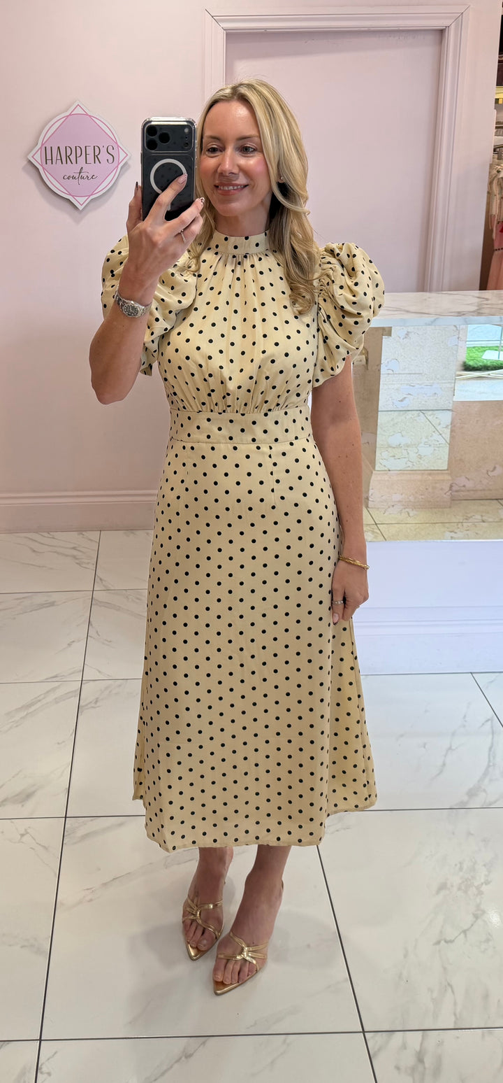 Daphne Polka Dot Midi Dress