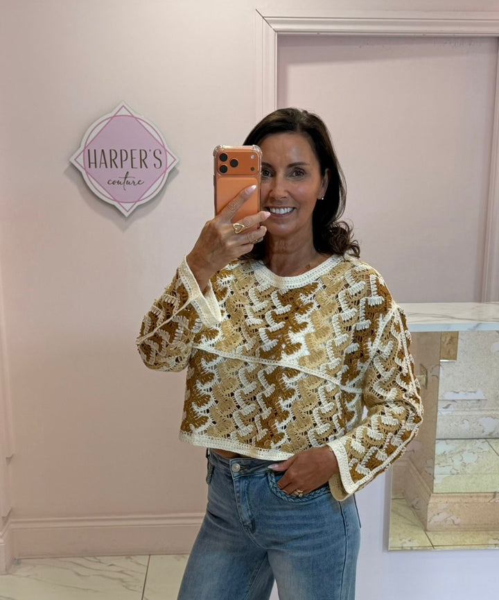 Carrie Crochet Detail Top