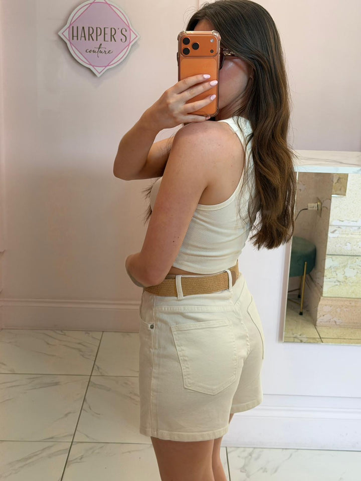 Dania High Waist Denim Skort