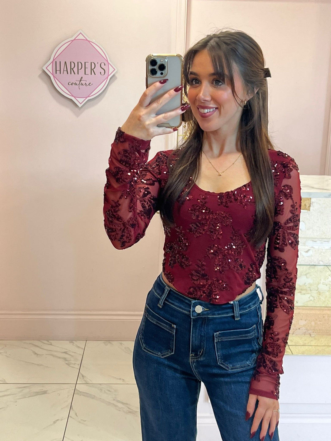 Gabriella Sparkle Shaped Top