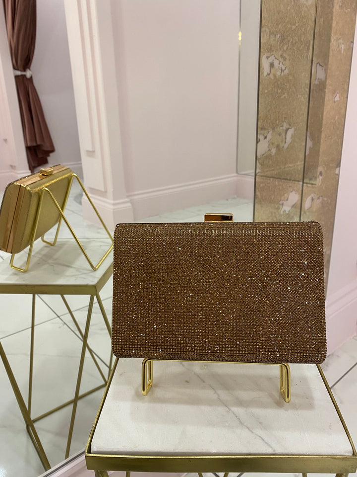 Lila Sparkly Clutch Bag With Detachable Chain