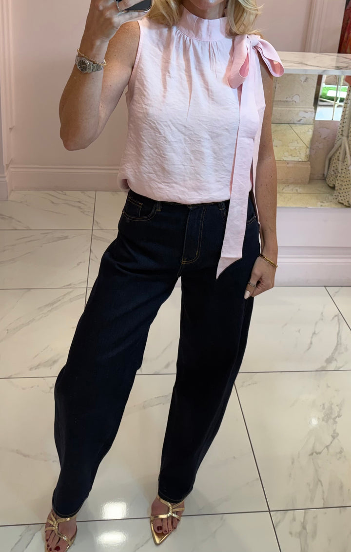 Anna Halter Neck bow Top