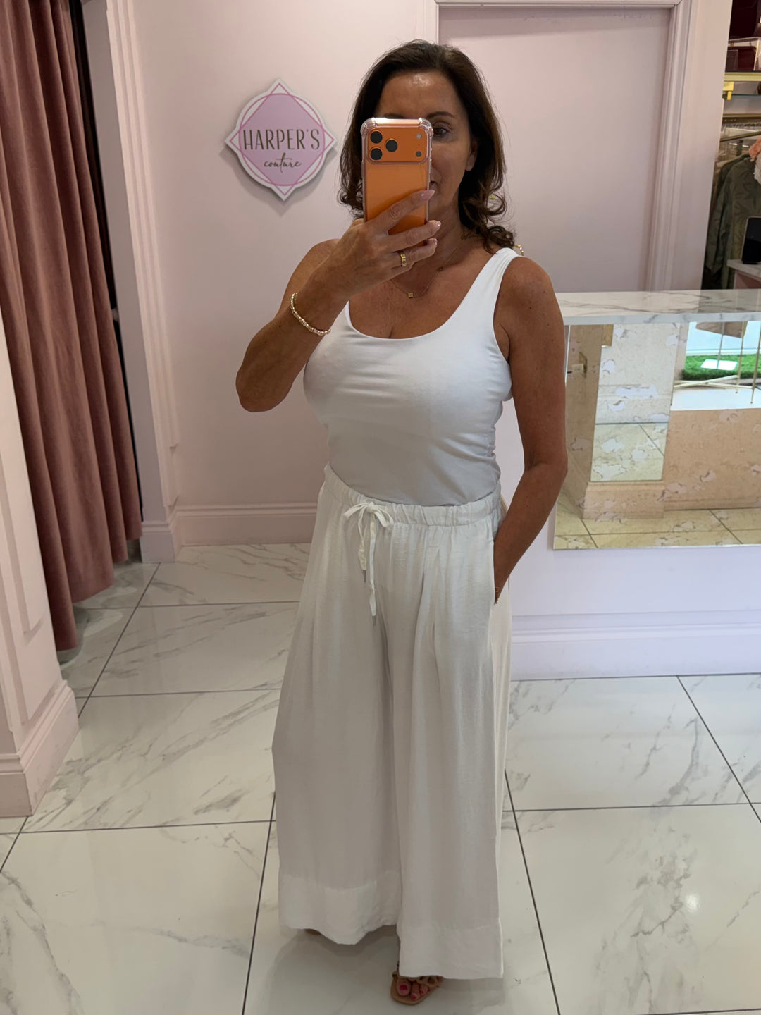 Chelsea Wide leg White Trousers