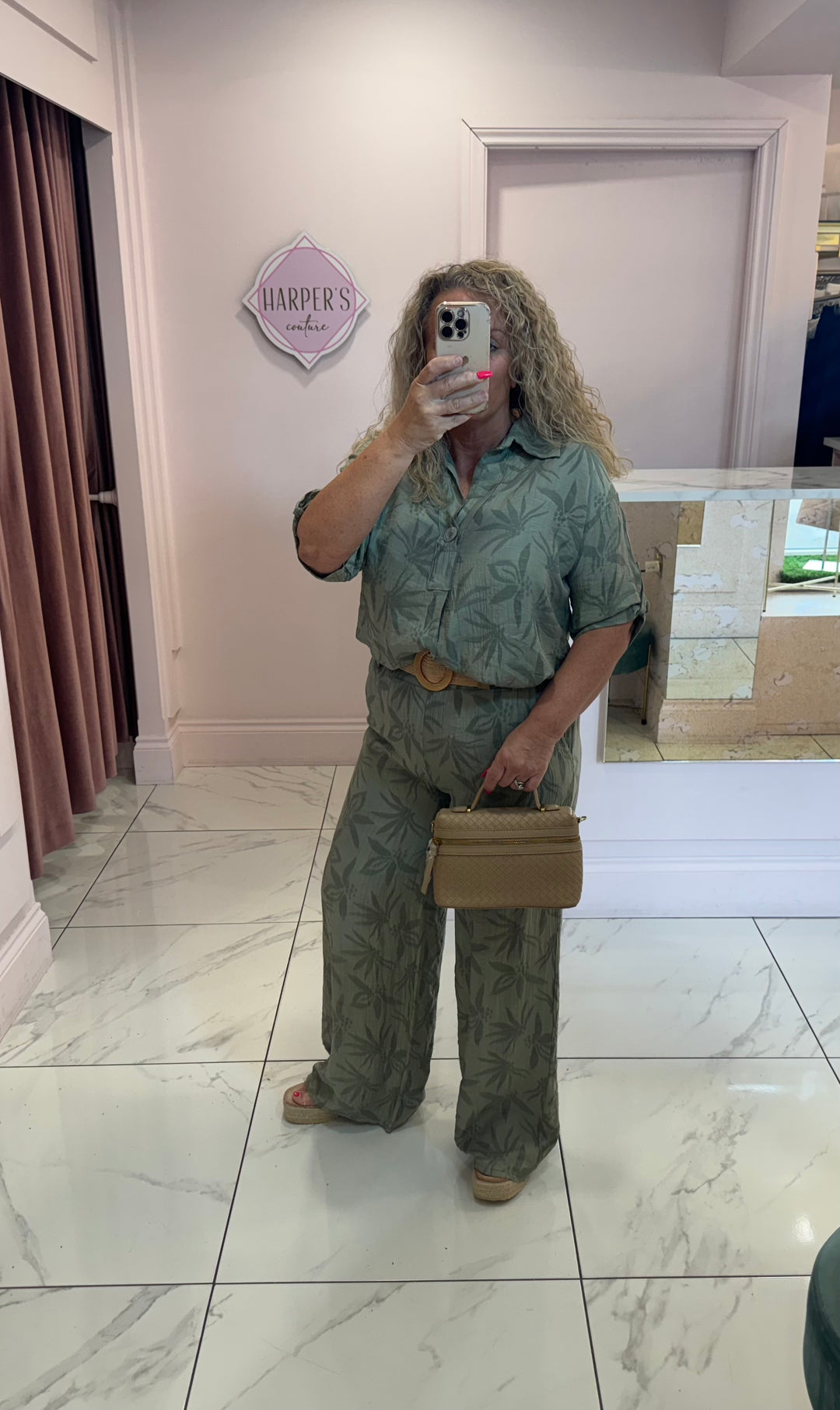 Fern Khaki Top &amp; Trouser Co Ord Set