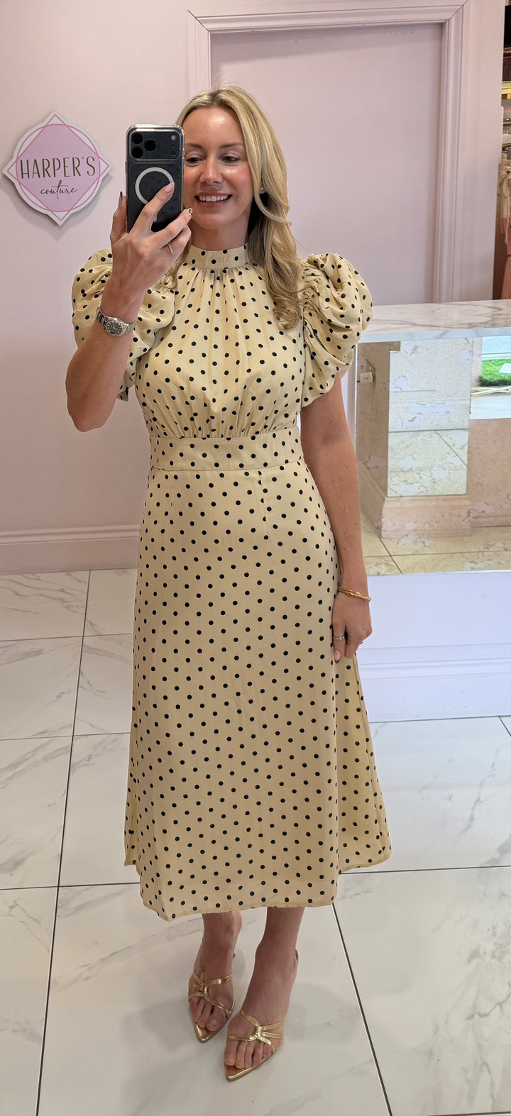 Daphne Polka Dot Midi Dress
