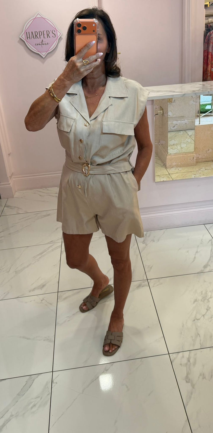 Codie Military Style Belted Playsuit