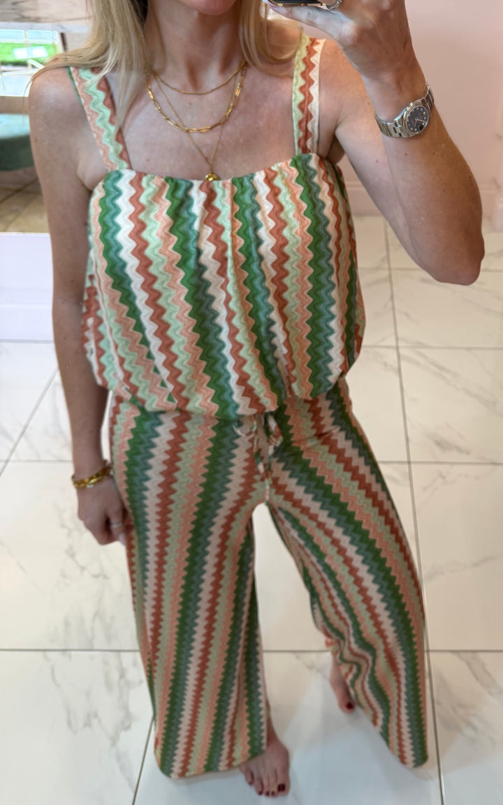 Leanne Zig Zag Top &amp; Trouser Co Ord Set