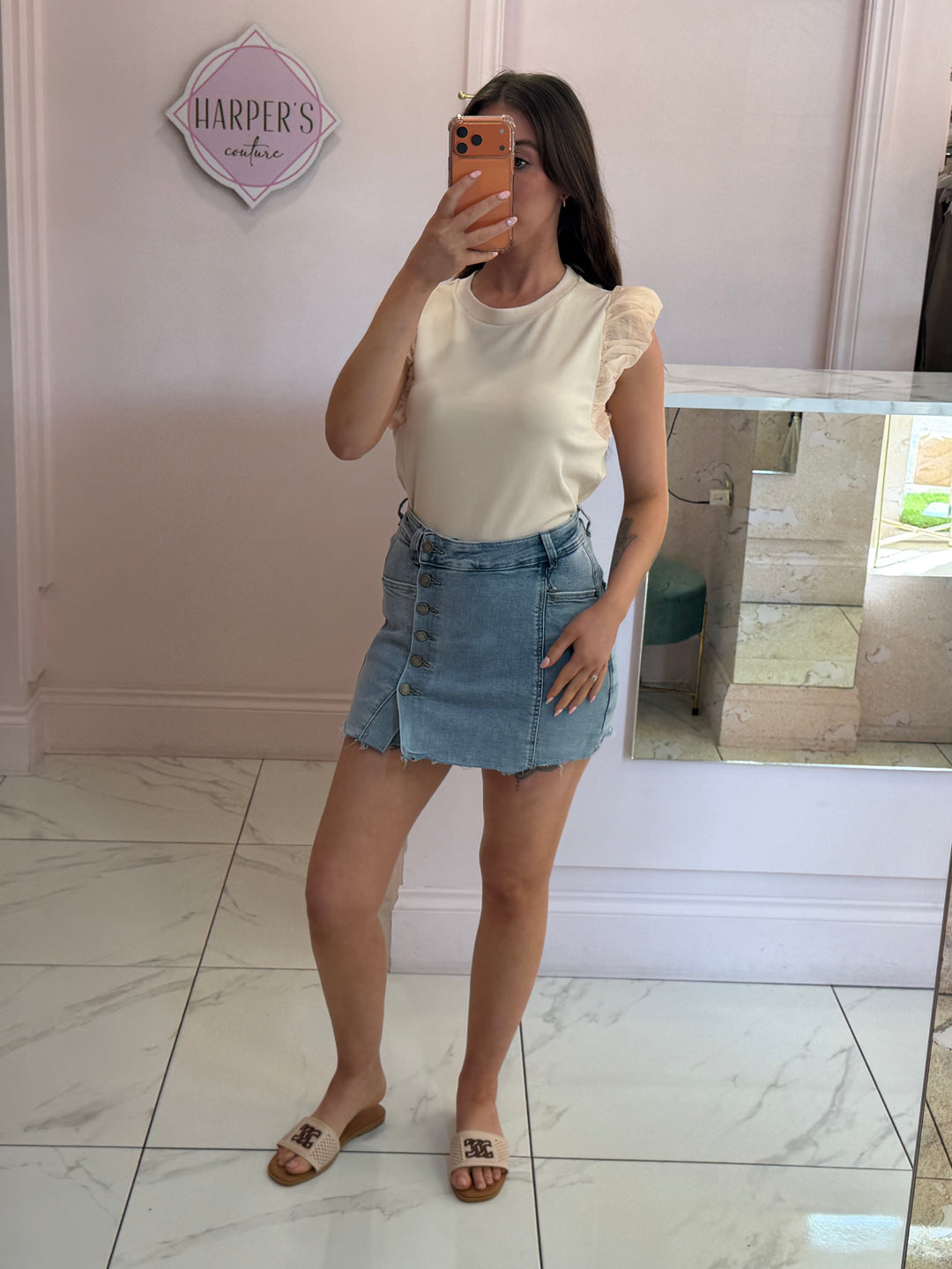 Skye Ruffle Detail Sleeve T-Shirt