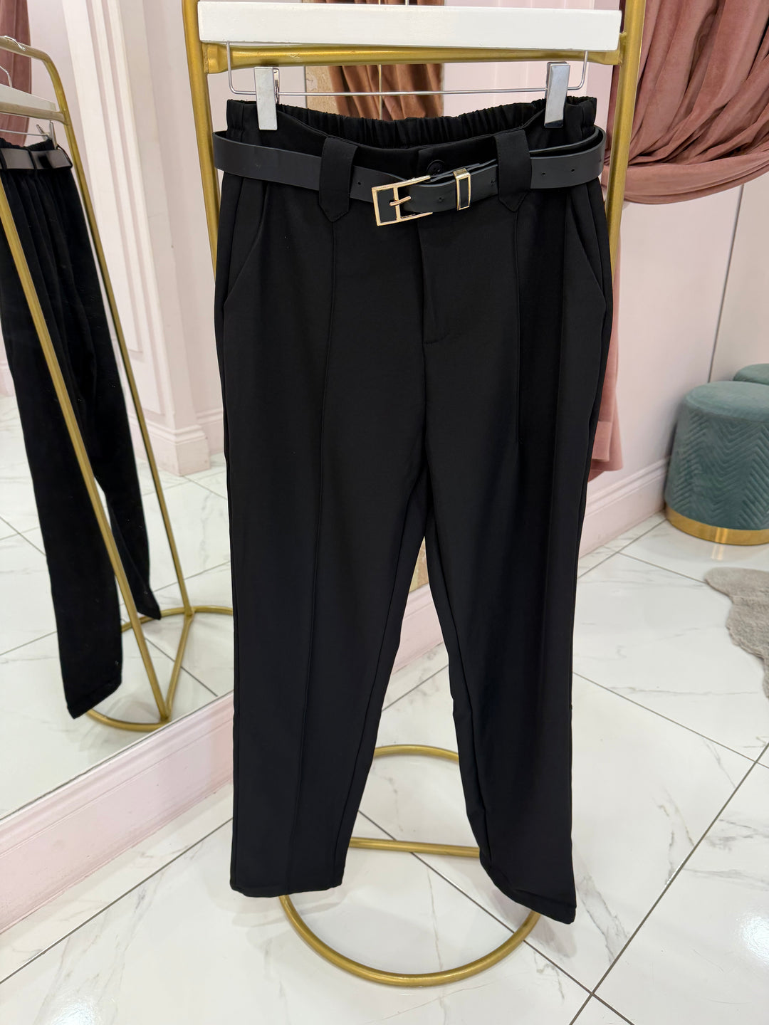 Izzy Tailored Tapered Leg Belted Trousers