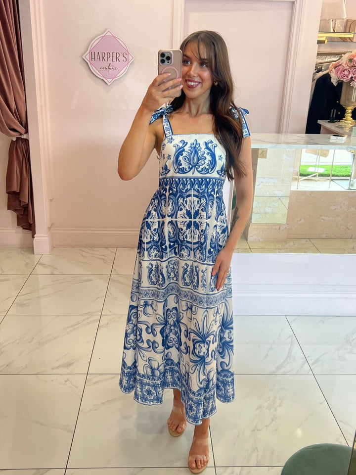 Ayla Blue Summer Maxi Dress