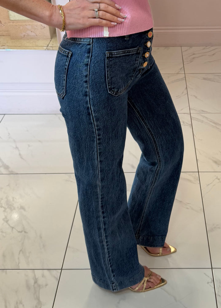 Edith Front Pocket kick Flare Jeans