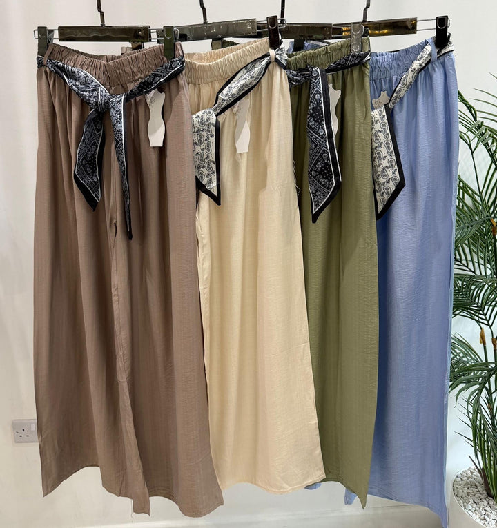 Tess Wide Leg Linen Feel Trousers