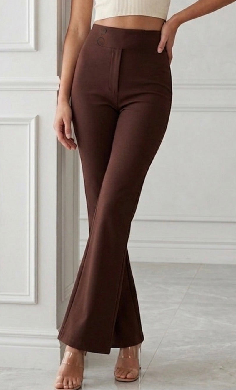 Charlotte Double button Flare Leg Trousers