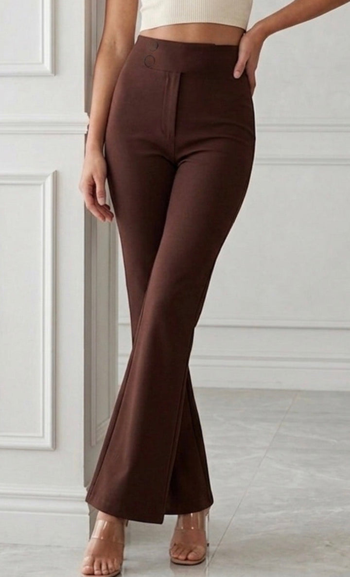 Charlotte Double button Flare Leg Trousers