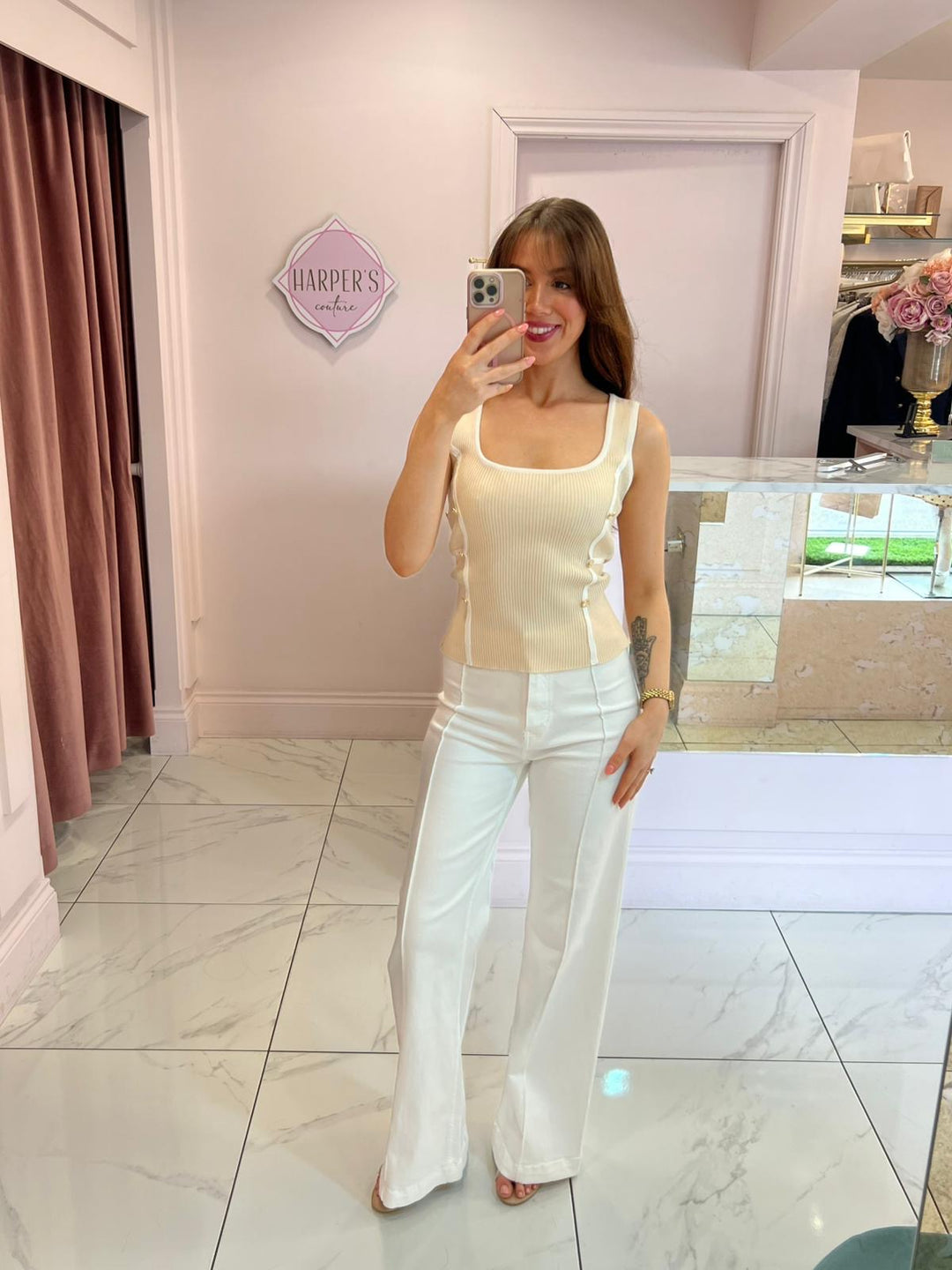 Betty Piped Edge Fine Knit Top