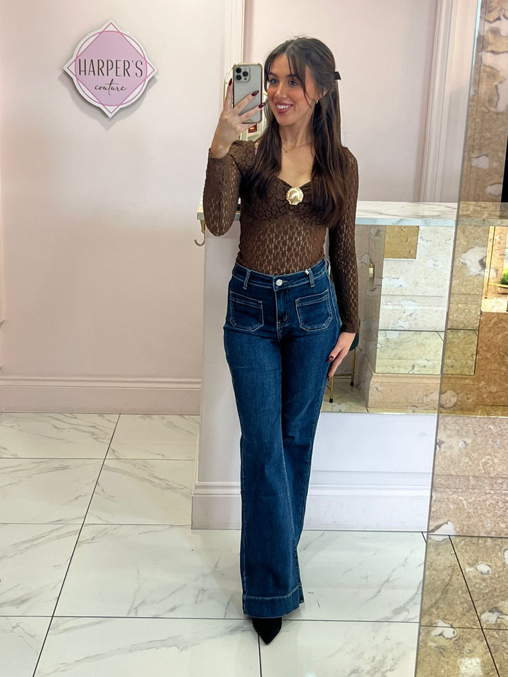 Elouise Chocolate Lace Bodysuit