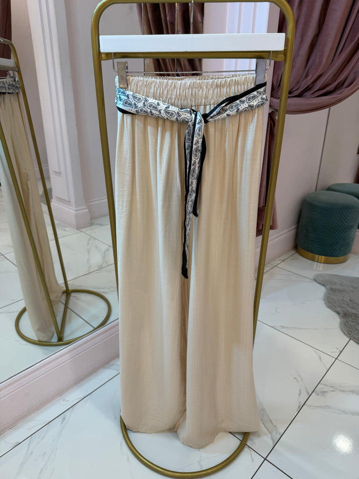 Tess Wide Leg Linen Feel Trousers