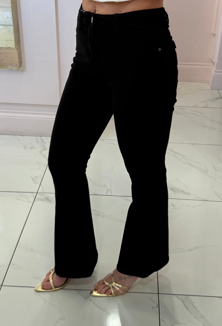 Reeva Black kick Flare Jeans