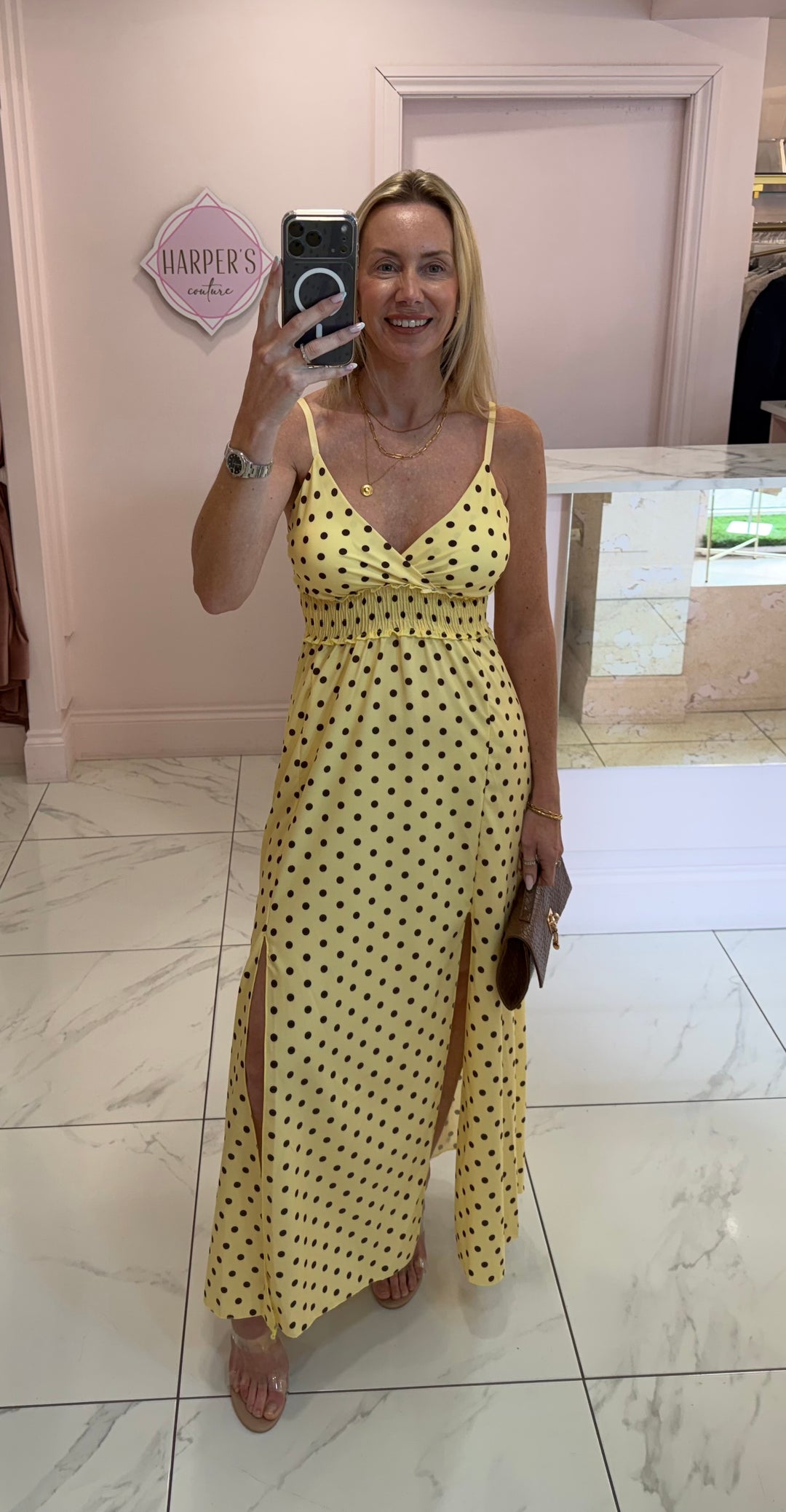 Hattie Polka Dot Maxi Dress